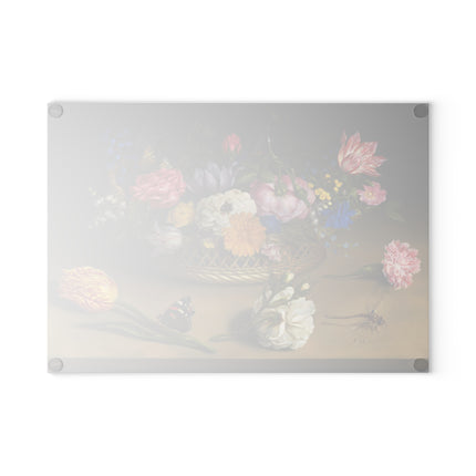 Flower Still Life by Ambrosius Bosschaert Glass Cutting Board