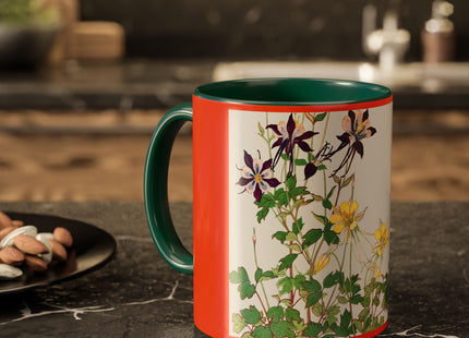 Aquilegia Flowers by Tanigami Kônan Colorful Mugs (11oz, 15oz)