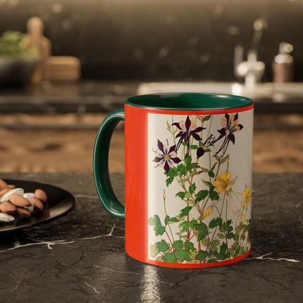 Aquilegia Flowers by Tanigami Kônan Colorful Mugs (11oz, 15oz)