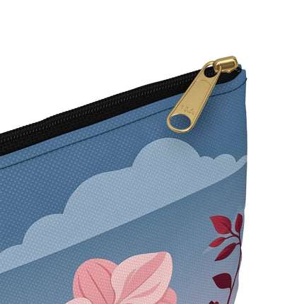 🌸🖤 The Striped Orchid Promenade Accessory Pouch – Art Deco Floral Fashion