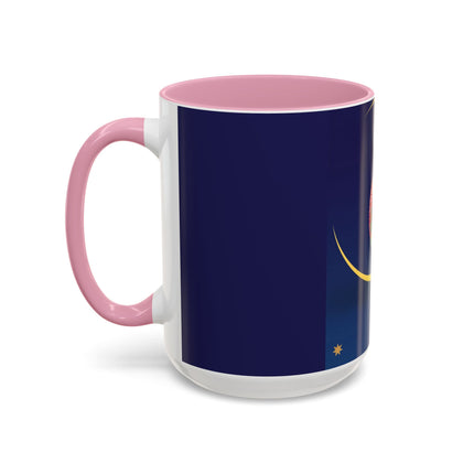 Moonlit Reflections Colorful Mug (11oz, 15oz) – Celestial Elegance, Art Deco Beauty & Dreamy Style