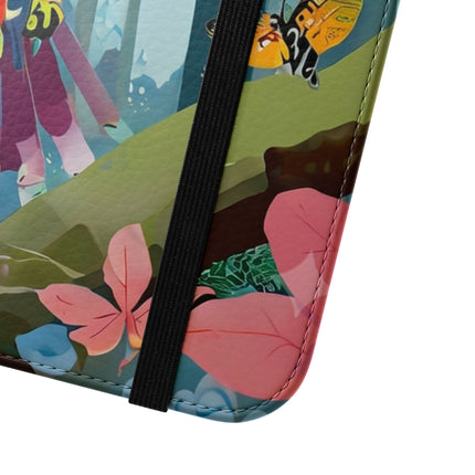 🦖🦋 Colorful Raptor Flip Case – Butterfly Wonder & Forest Adventure
