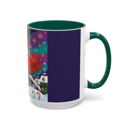 🎁✨ The Lady Of The Christmas Hatbox Colorful Mug – Art Deco Holiday Fantasy
