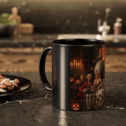 🌙🎃 The Moonlit Pumpkin Parlor Colorful Mug – Elegant Halloween Charm