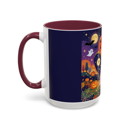 🎃🐈‍⬛ The Pumpkin Moon Embrace Colorful Mug – Whimsical Halloween Charm