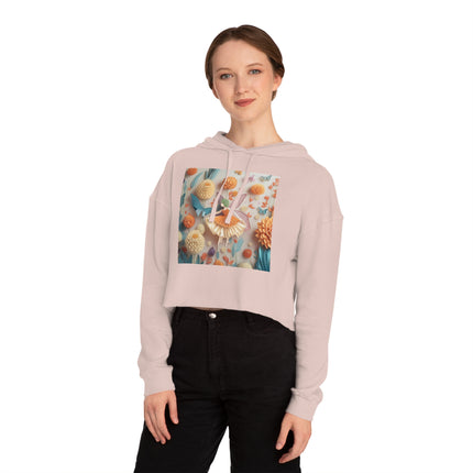Dahlia Fairy Cropped Hooded Sweatshirt