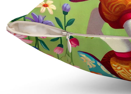 Samurai Kitten Spun Polyester Square Pillow