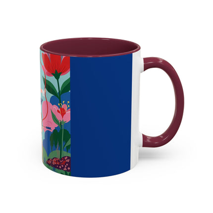 The Lady Of The Scarlet Bow Colorful Mugs – Art Deco Botanical Archer Elegance