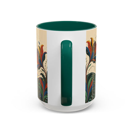 🌺🦋 The Enchanted Floral Voyage Colorful Mug – Art Deco Botanical Whimsy