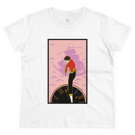Woman Waiting for her Beloved at 1:59 by Kobayashi Kaichi Women's Midweight Cotton Tee