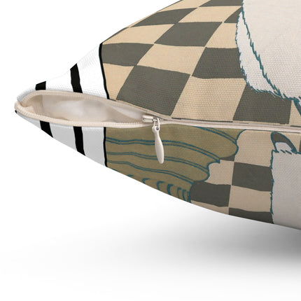 Les Hermines by Georges Lepape Spun Polyester Square Pillow