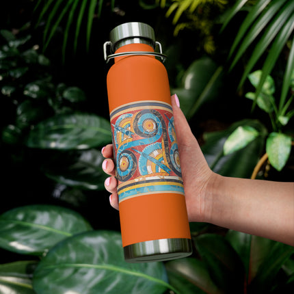 Reproduction of S-Spiral Frieze by Emile Gilliéron Copper Vacuum Insulated Bottle, 22oz