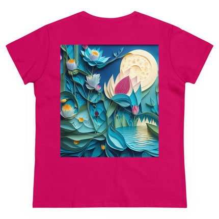 Ethereal Moonlit Lake Women's Midweight Cotton Tee