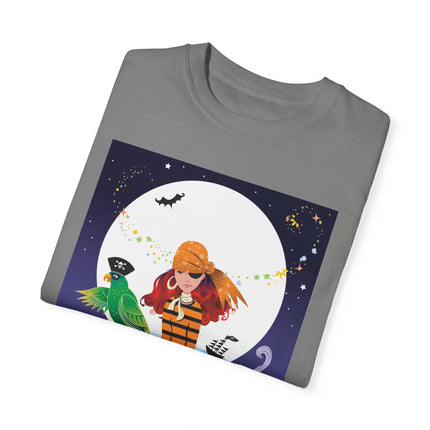 Moonlit Pirate Halloween Unisex Garment-Dyed T-shirt
