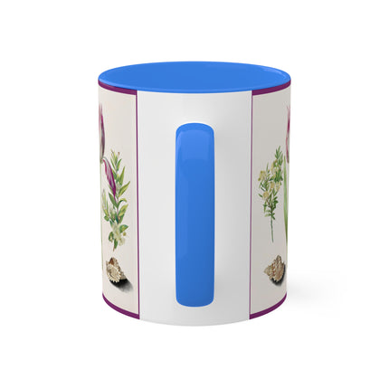 Tulip, Branches of Myrtle and Shells by Maria Sibylla Merian Colorful Mugs, 11oz