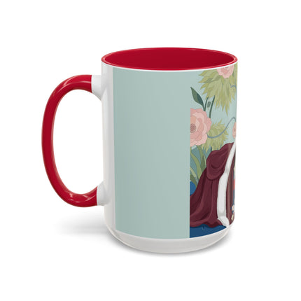 The Lady Of The Scarlet Chaise Colorful Mugs – Art Deco Romantic Elegance