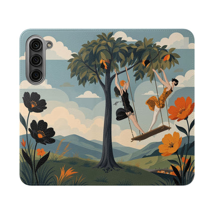 🌳🌺 The Ladies Of The Garden Swing Flip Case – Art Deco Floral Adventure