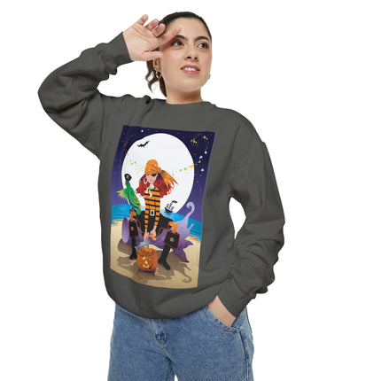 Moonlit Pirate Halloween Unisex Garment-Dyed Sweatshirt
