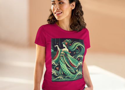 Mermaid Queen Rising from the Deep Women's Midweight Cotton Tee