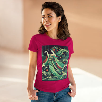 Mermaid Queen Rising from the Deep Cotton Tee