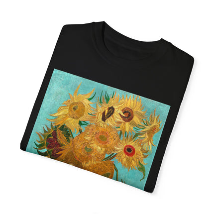 Vase with Twelve Sunflowers by Vincent van Gogh Unisex Garment-Dyed T-shirt