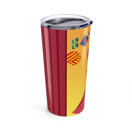Elegant Holiday Woman with Gifts Tumbler 20oz