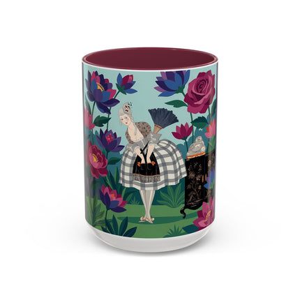 The Lady Of The Lotus Garden Colorful Mugs – Art Deco Botanical Elegance