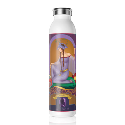 February & Amethyst (from the Gem Series) by Sofia Chiostri Slim Water Bottle