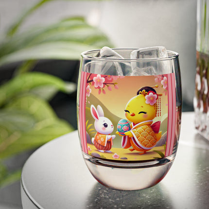 Whimsical Springtime Exchange Whiskey Glass