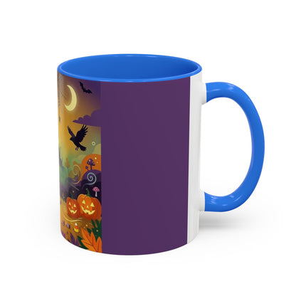 🌙🎃 The Scarecrow Of Haunted Hollow Colorful Mug – Whimsical Halloween Mystery