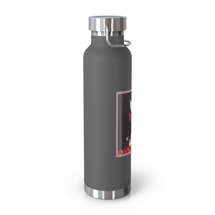 The Enchanting White Terrier with a Red Bow Copper Vacuum Insulated Bottle, 22 oz