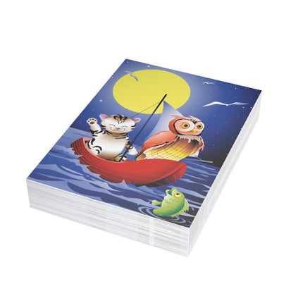 Embarking on a Moonlit Journey Greeting Cards (1, 10, 30, and 50pcs)