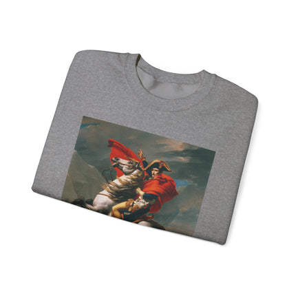 Napoleon Crossing the Alps by Jacques-Louis David Heavy Blend™ Crewneck Sweatshirt