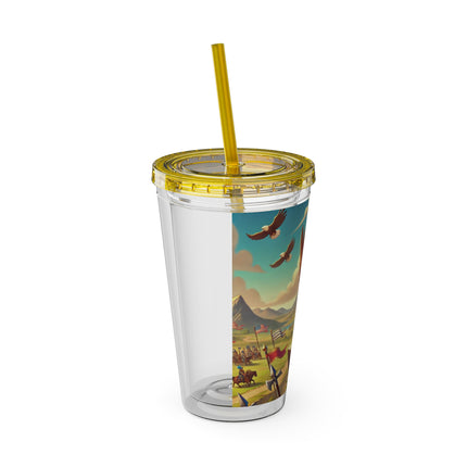 Watchful Guardian Sunsplash Tumbler with Straw, 16oz