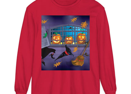 Whimsical Halloween Mischief Unisex Garment-dyed Long Sleeve T-Shirt