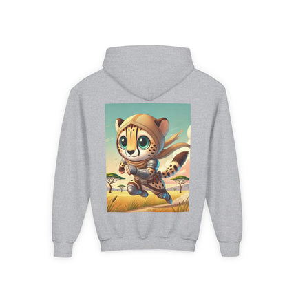 Swift Cheetah Youth Hooded Sweatshirt – Speed, Energy & Bold Adventure