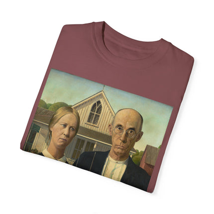 American Gothic by Grant Wood Unisex Garment-Dyed T-shirt
