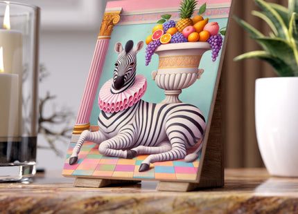 Zebra, Fruit, and Pink Columns Ceramic Tile