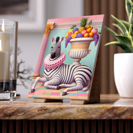 Zebra, Fruit, and Pink Columns Ceramic Tile