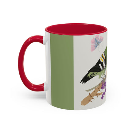 Woodpecker & Rose Colorful Mugs – Vibrant Spring & Bold Beauty