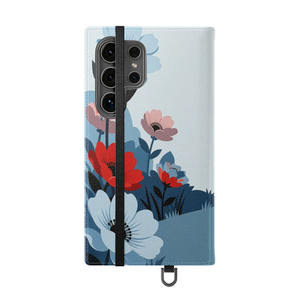 🌺🐕 The Lady Of The Flower Walk Flip Case – Art Deco Garden Stroll