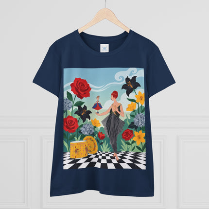 🌹🖤 The Rose Garden Dollmaker Cotton Tee – Art Deco Fashion Fantasy