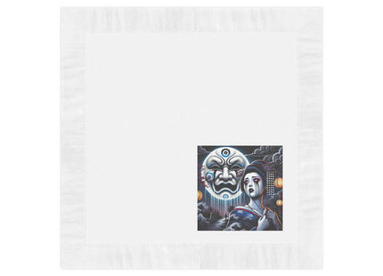 Geisha’s Black Ink Tears White Coined Napkins