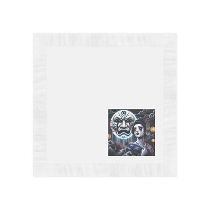 Geisha’s Black Ink Tears White Coined Napkins
