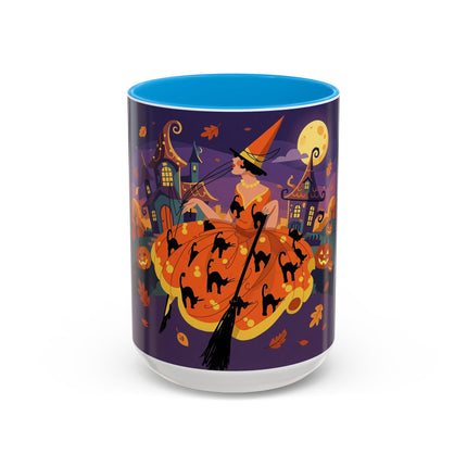 🐈‍⬛🎃 The Black Cat Witch Of Pumpkin Manor Colorful Mug – Whimsical Halloween Charm