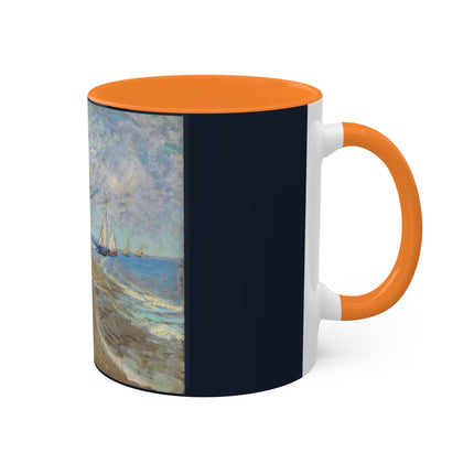 Fishing Boats on the Beach at Saintes-Maries by Vincent Van Gogh Colorful Mugs, 11oz