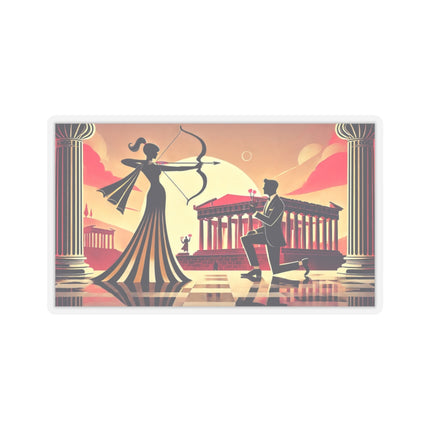 Art Deco Valentine's Romance Kiss-Cut Stickers (4 Sizes)