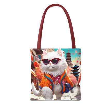 Fashionista Feline Puzzle Tote Bag (AOP)