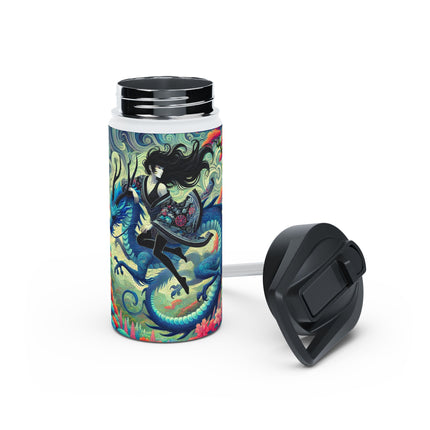 Mystic Guardian of the Sky Stainless Steel Water Bottle, Standard Lid