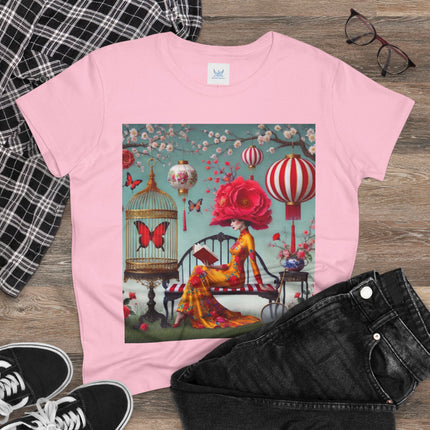 Reading In A Painted Garden Cotton Tee